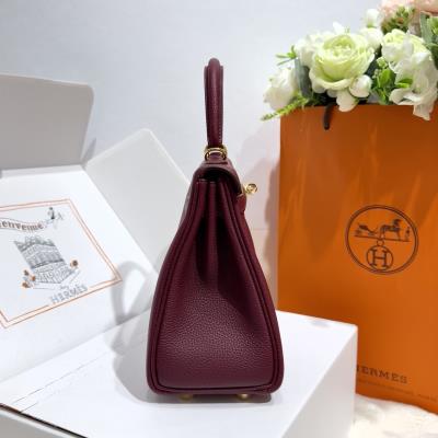wholesale quality hermes kelly 25 togo retourn bourgogne ghw